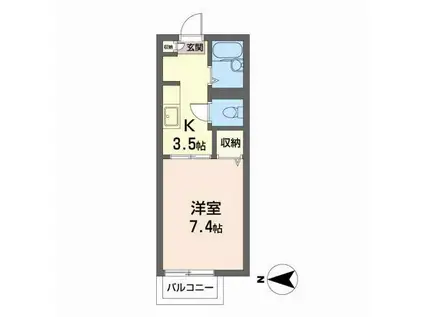 サンクレストM(1K/2階)の間取り写真