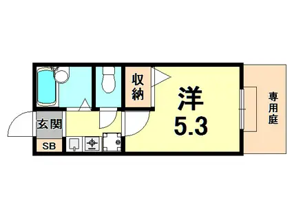 シャーメゾン甲陽園(1K/1階)の間取り写真