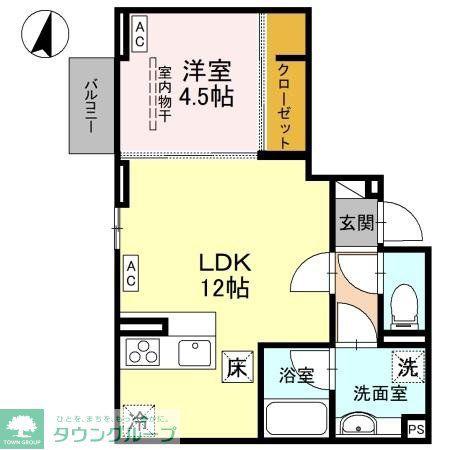 D-SERENO志木柏町(1LDK/1階)の間取り写真