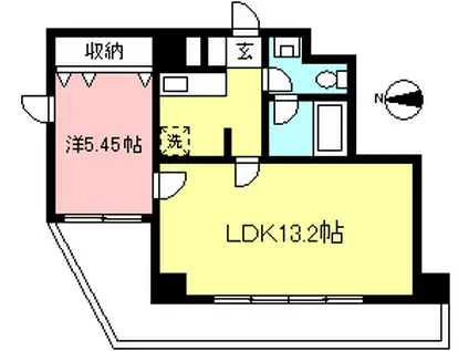 アンシャンテ経堂(1LDK/5階)の間取り写真