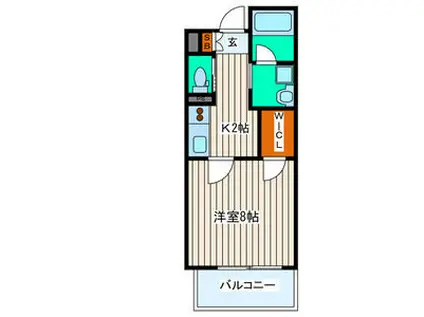 ヴィアーレ勾当台II(1K/11階)の間取り写真