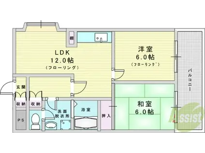 パークロッジ(2LDK/6階)の間取り写真