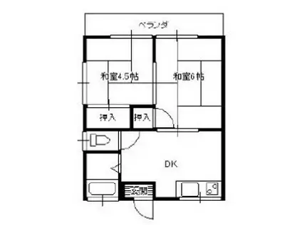 さがみ野荘(2DK/2階)の間取り写真