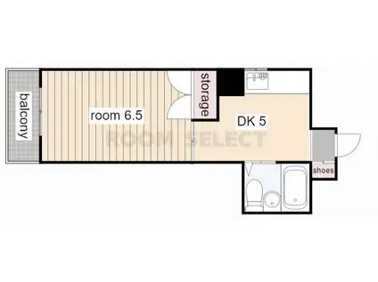 プチパレ(1DK/4階)の間取り写真