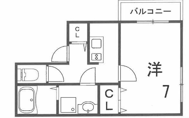 MIRAVAL三宮(1K/4階)の間取り写真