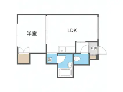 パレスエイト(1DK/4階)の間取り写真