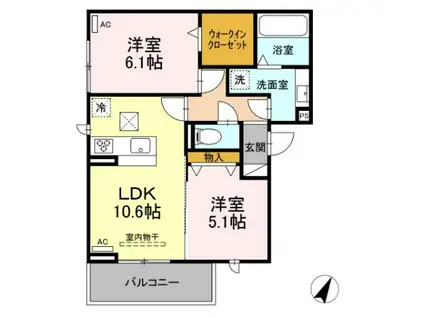 D-SQUARE 前田南町(2LDK/1階)の間取り写真