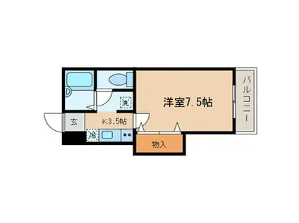 ソルクレスト北烏山(1K/1階)の間取り写真