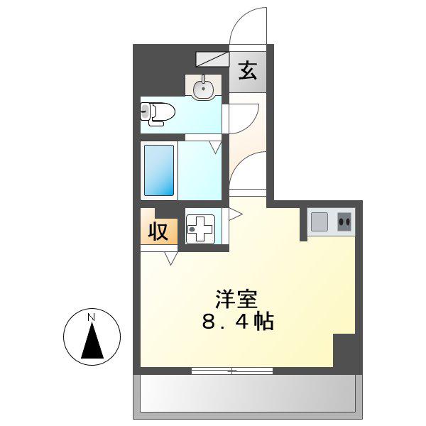 リベール名駅南(1K/6階)の間取り写真