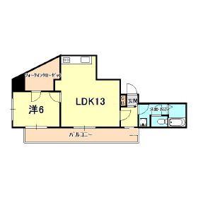 SANKOラフィーネ三宮(1LDK/9階)の間取り写真