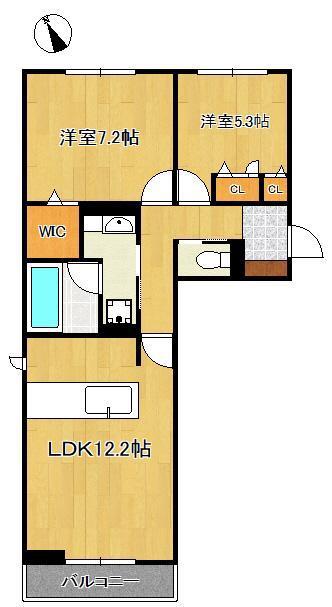 プレステージIV(2LDK/2階)の間取り写真
