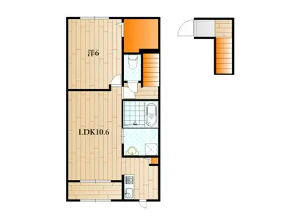 ティ アーモ トレ(2LDK/1階)の間取り写真