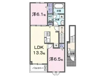 サニーハウス III(2LDK/2階)の間取り写真