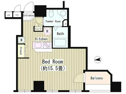 K S麹町 ケーズ麹町(ワンルーム/8階)の間取り写真