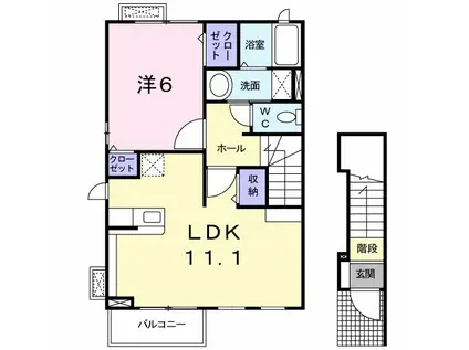 コルソ・ソーレ(1LDK/2階)の間取り写真