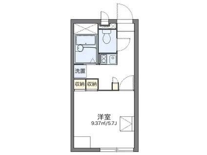 アークソレーユ東林間(1K/1階)の間取り写真