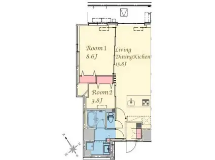 スプランディッド上野ノース(2LDK/2階)の間取り写真