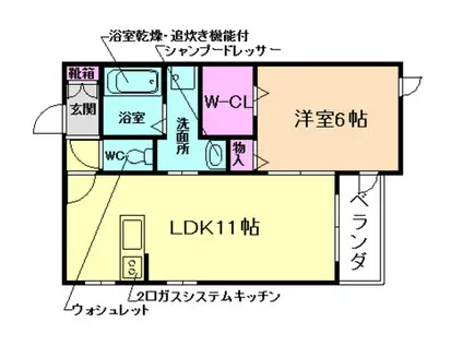 ヘーベルメゾン池田 西(1LDK/1階)の間取り写真