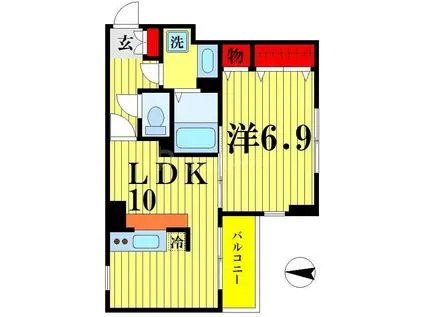 パティーナ本所吾妻橋(1LDK/4階)の間取り写真