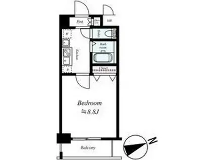 パルティール覚王山(1K/2階)の間取り写真
