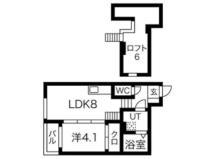 BELLEPLUME(1LDK/2階)の間取り写真