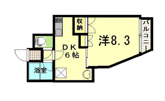 船田ビル(1DK/5階)の間取り写真