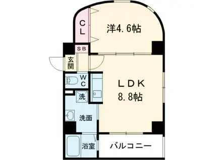 エクセレント天理(1LDK/5階)の間取り写真
