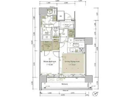 ザタワー横浜北仲(1LDK/8階)の間取り写真