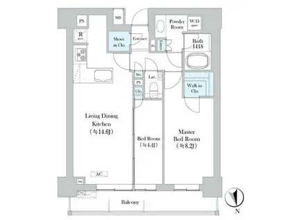 ディアナコート池田山公園(2LDK/3階)の間取り写真
