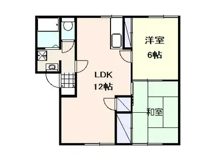 サンモール原田A(2LDK/1階)の間取り写真