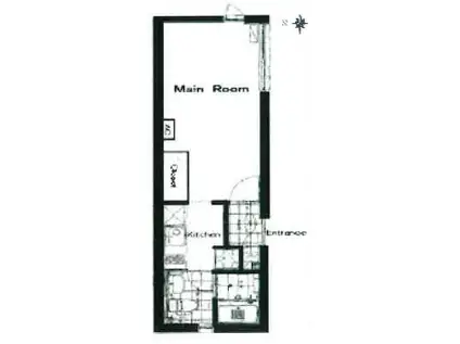 カーサ麻布アネックス(ワンルーム/4階)の間取り写真