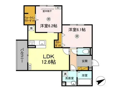 DS LIEN  C(2LDK/3階)の間取り写真