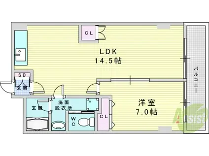 第2光マンション(1LDK/2階)の間取り写真