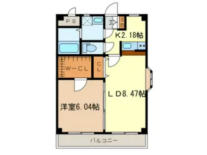 クレールV(1LDK/3階)の間取り写真