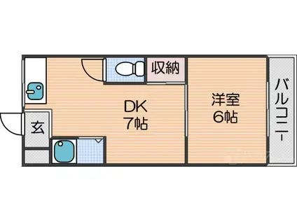 マンションエクセル(1DK/1階)の間取り写真