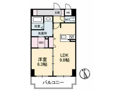 LA MONTAGNE(1LDK/2階)の間取り写真