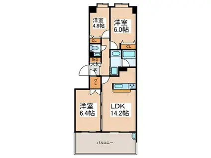 アルスつくし野D(3LDK/3階)の間取り写真