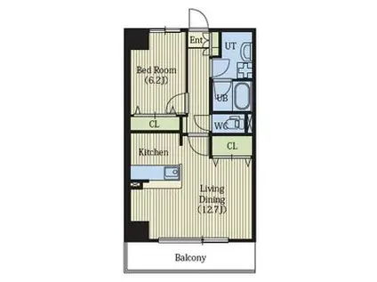 スカイヴィレッジ盛南(1LDK/4階)の間取り写真