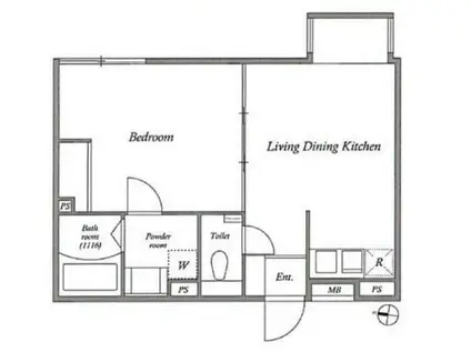 LEGALAND 下北沢(1LDK/4階)の間取り写真