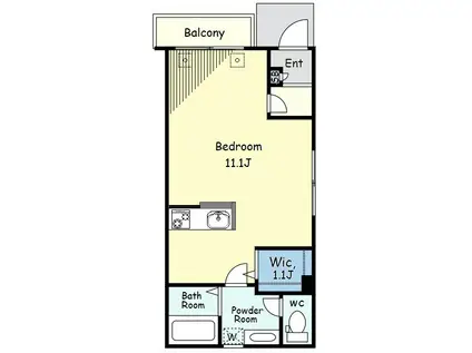 リアン柿の木坂(ワンルーム/1階)の間取り写真