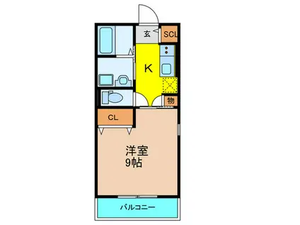 MAISON DE CORAL(1K/1階)の間取り写真