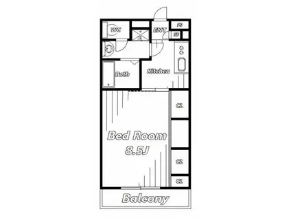 リブリツカサ(1K/3階)の間取り写真