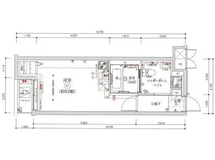 パティーナ中野(ワンルーム/1階)の間取り写真