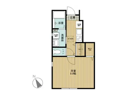 SOLEIL(1K/1階)の間取り写真