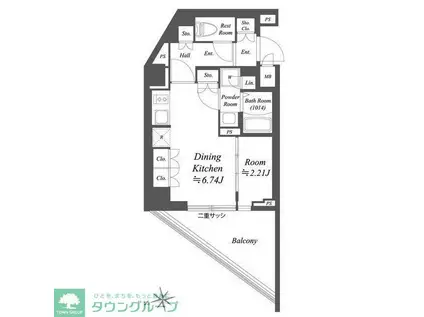 ブランシエスタ荻窪(1DK/3階)の間取り写真