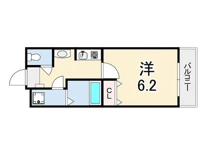 アビテ西町(1K/1階)の間取り写真