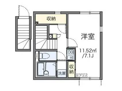レオネクストメーシア公園台II(1K/2階)の間取り写真