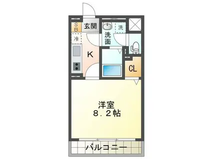 ロイヤルハートピア江戸橋(1K/1階)の間取り写真