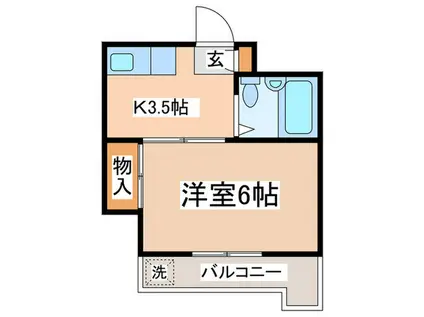 サンパレス堀之内(1K/4階)の間取り写真