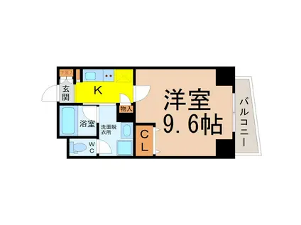 ラフォーレ金山(1K/9階)の間取り写真